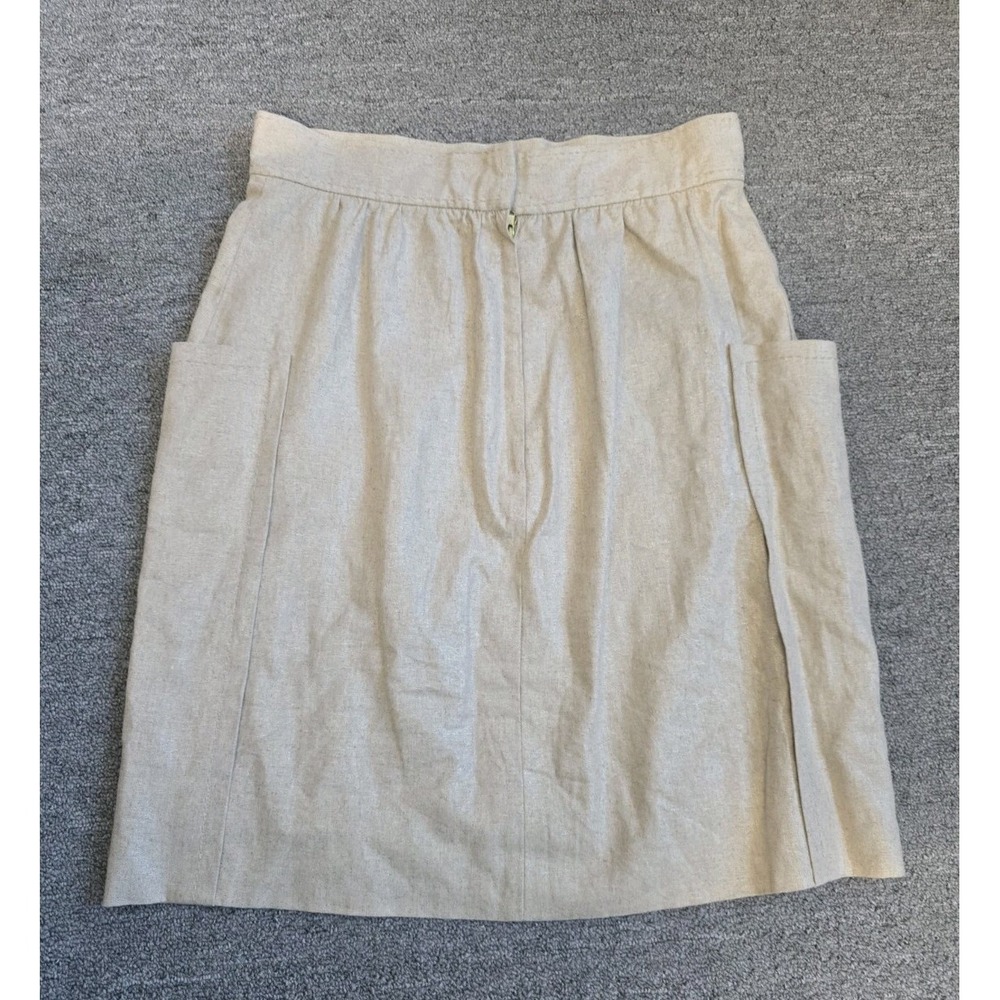 Anthropologie Cartonnier Skirt Women's 8 Tan Beige Shimmer Pockets Pencil